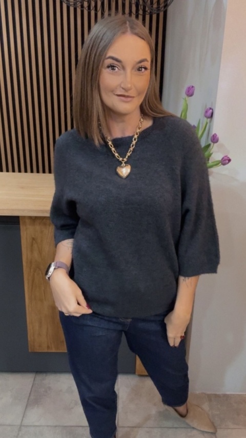 Sweter z Baby Alpaki – Grafit