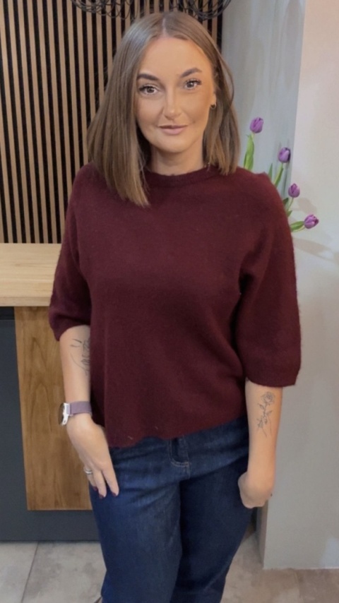 Sweter z Baby Alpaki – Bordo