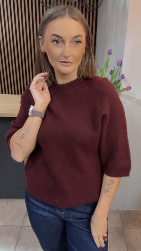 Sweter z Baby Alpaki – Bordo