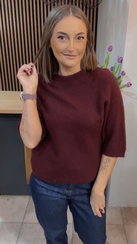 Sweter z Baby Alpaki – Bordo