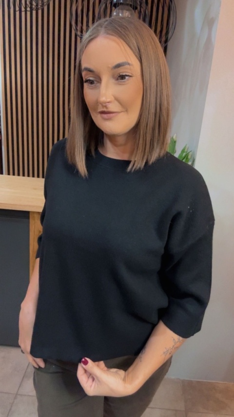 Sweter z rękawem 3/4 Melody - Czarny