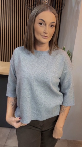 Sweter z rękawem 3/4 Melody - Szary