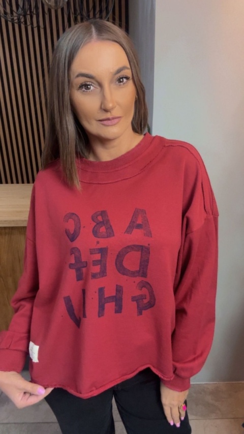 Bluza Oversize „Art Letters” - Czerwona