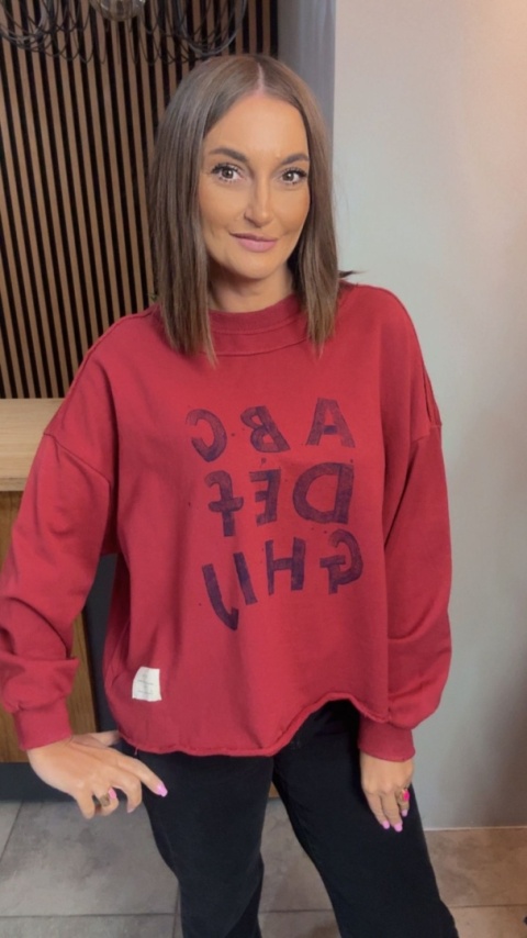 Bluza Oversize „Art Letters” - Czerwona