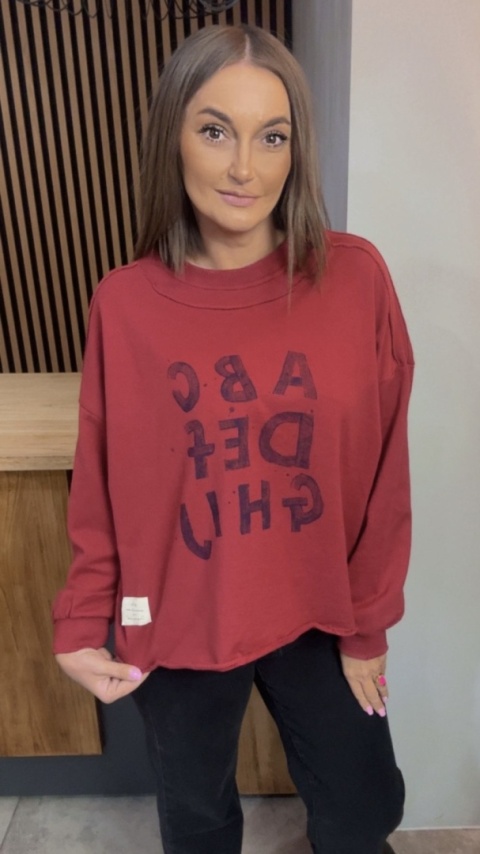 Bluza Oversize „Art Letters” - Czerwona