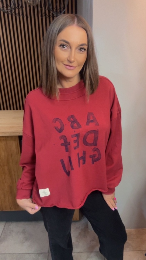Bluza Oversize „Art Letters” - Czerwona
