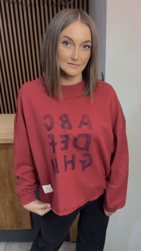 Bluza Oversize „Art Letters” - Czerwona