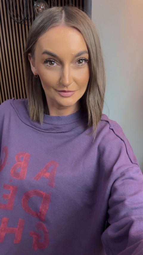 Bluza Oversize „Art Letters” - Fiolet