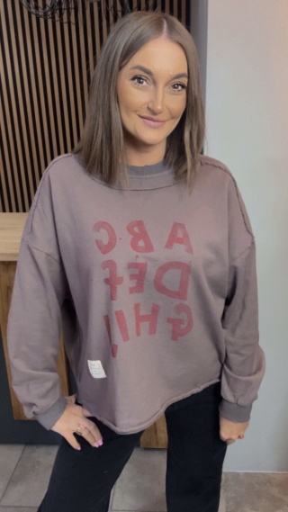 Bluza Oversize „Art Letters” - Taupe