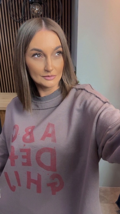 Bluza Oversize „Art Letters” - Taupe