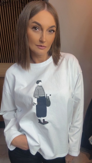 Bluzka damska z nadrukiem – oversize
