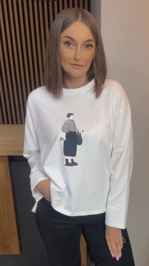 Bluzka damska z nadrukiem – oversize