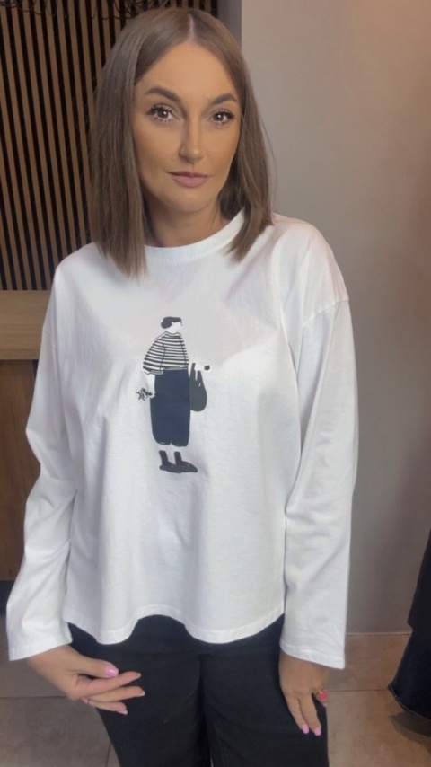 Bluzka damska z nadrukiem – oversize
