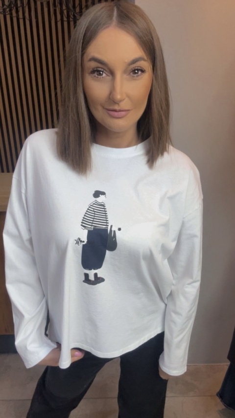 Bluzka damska z nadrukiem – oversize