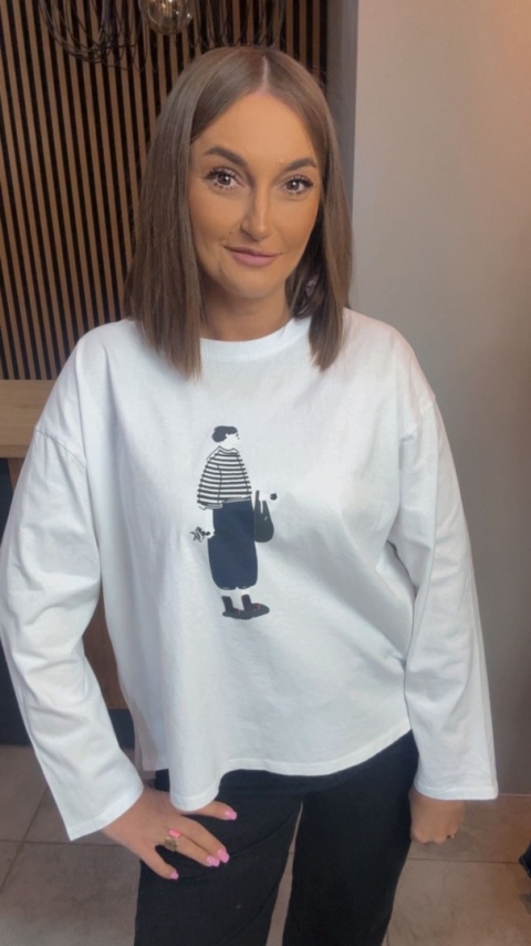 Bluzka damska z nadrukiem – oversize