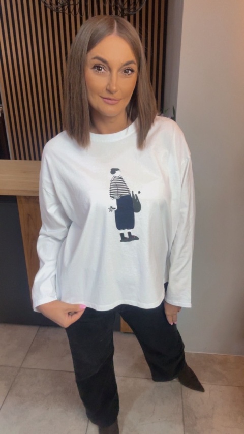 Bluzka damska z nadrukiem – oversize