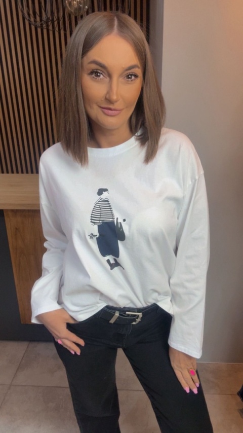 Bluzka damska z nadrukiem – oversize