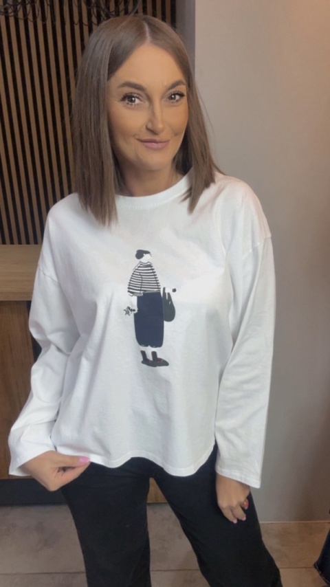 Bluzka damska z nadrukiem – oversize