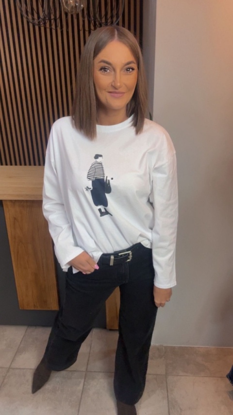 Bluzka damska z nadrukiem – oversize