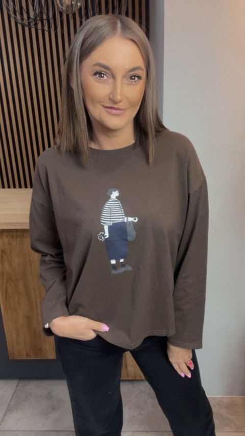 Bluzka damska z nadrukiem – oversize