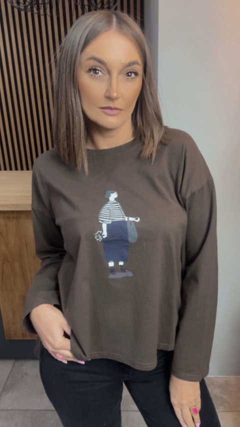 Bluzka damska z nadrukiem – oversize
