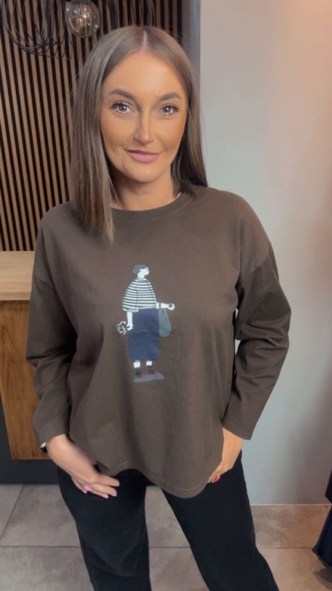 Bluzka damska z nadrukiem – oversize