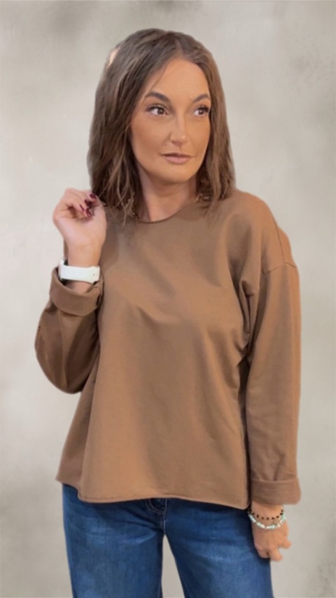 Bluzka surowa z długim rękawem Wendy Trendy - Cynamon