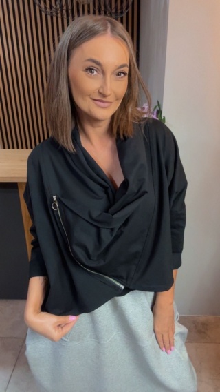 Cardigan z dresówki Wendy Trendy z bocznym zamkiem