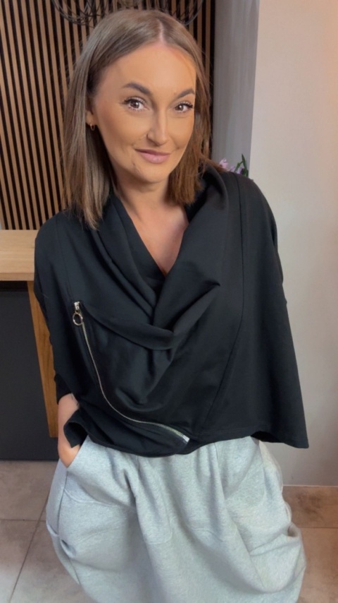 Cardigan z dresówki Wendy Trendy z bocznym zamkiem