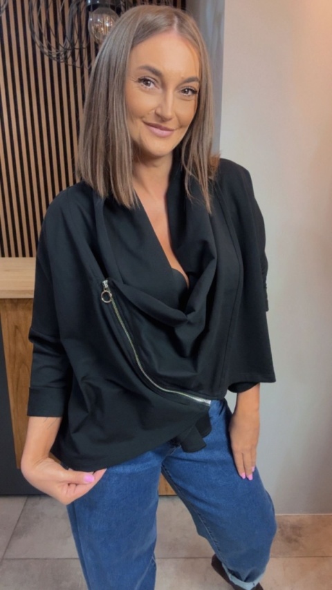 Cardigan z dresówki Wendy Trendy z bocznym zamkiem