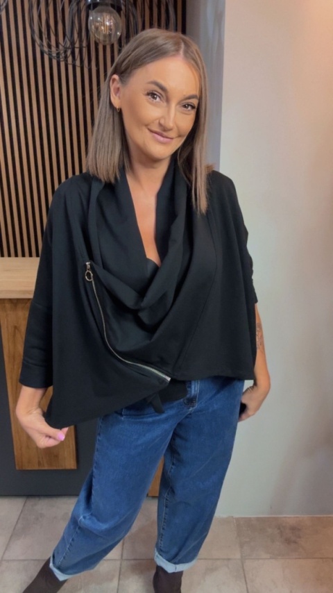 Cardigan z dresówki Wendy Trendy z bocznym zamkiem