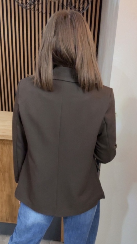 Elegancka Marynarka Dwurzędowa – Brązowa