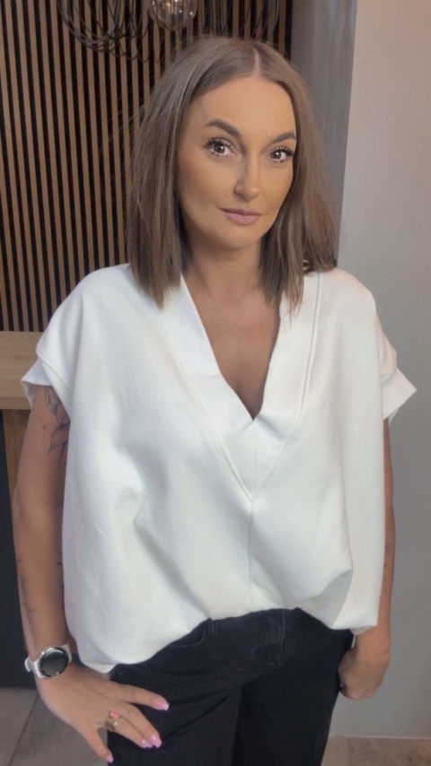 Kamizelka / Bluza z Dekoltem w Serek – Model Oversize
