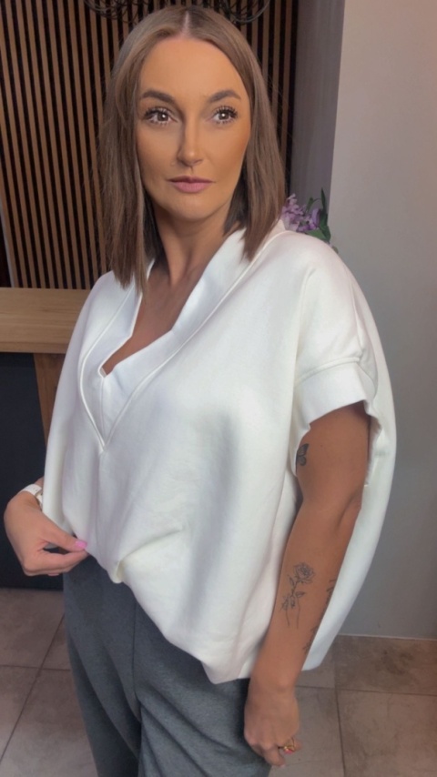 Kamizelka / Bluza z Dekoltem w Serek – Model Oversize