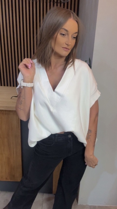 Kamizelka / Bluza z Dekoltem w Serek – Model Oversize