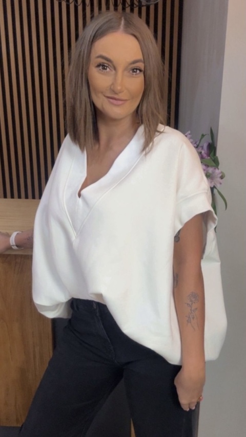 Kamizelka / Bluza z Dekoltem w Serek – Model Oversize