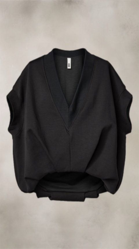 Kamizelka / Bluza z Dekoltem w Serek – Model Oversize