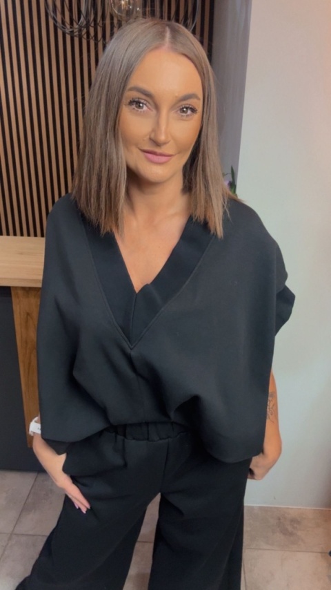 Kamizelka / Bluza z Dekoltem w Serek – Model Oversize