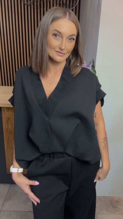 Kamizelka / Bluza z Dekoltem w Serek – Model Oversize