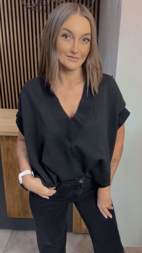 Kamizelka / Bluza z Dekoltem w Serek – Model Oversize