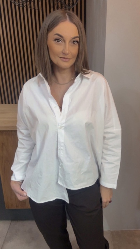 Koszula oversize z asymetrycznym bokiem – Cyard™