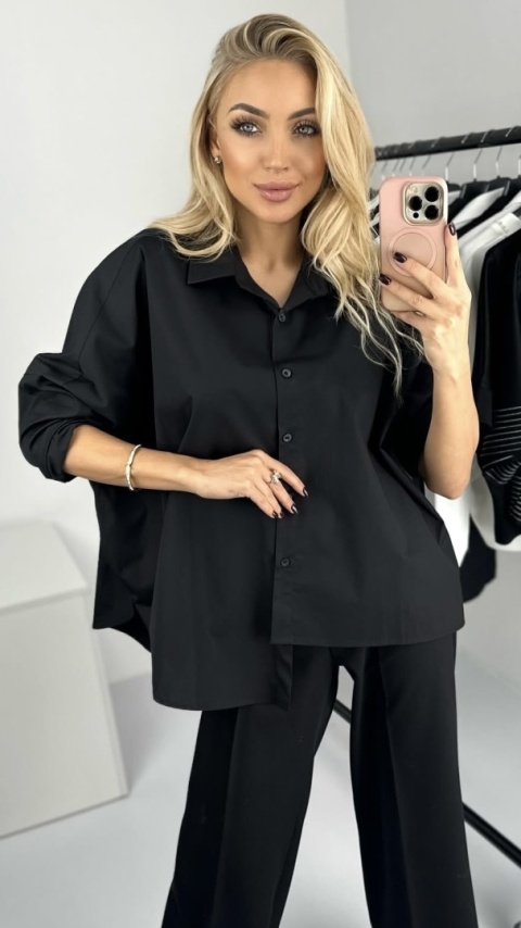 Koszula oversize z asymetrycznym bokiem – Cyard™