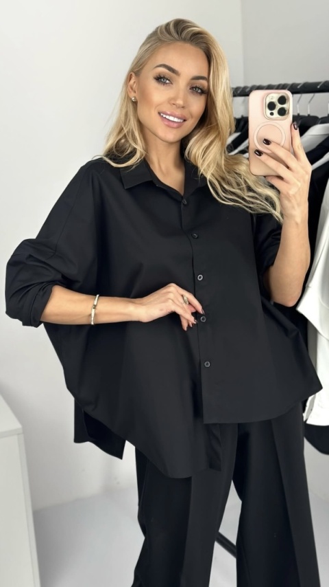 Koszula oversize z asymetrycznym bokiem – Cyard™