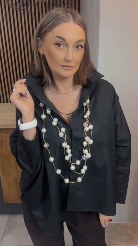 Koszula oversize z asymetrycznym bokiem – Cyard™