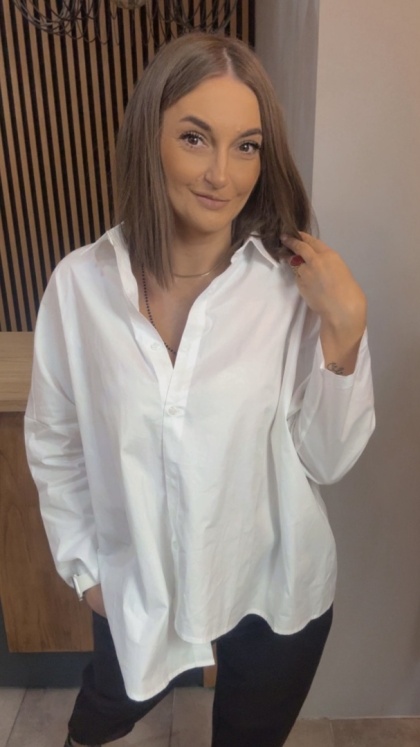 Koszula oversize z asymetrycznym bokiem – Cyard™