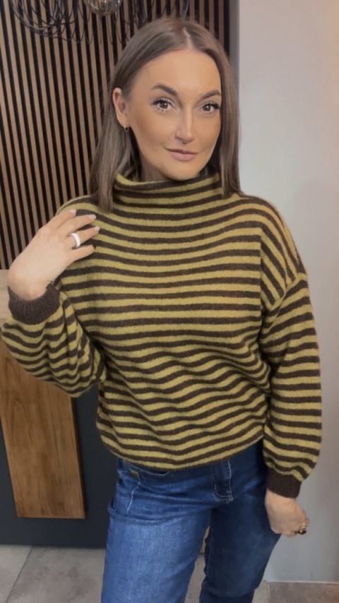 Półgolf w paski Made in Italy