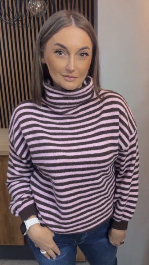 Półgolf w paski Made in Italy