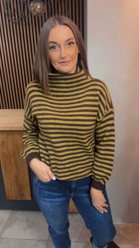 Półgolf w paski Made in Italy