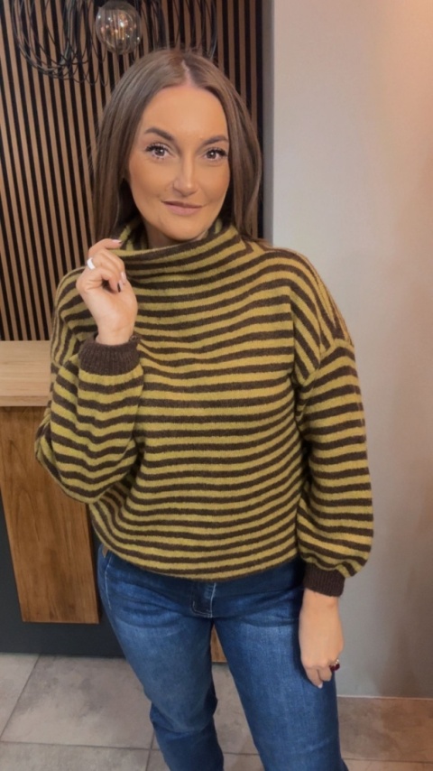 Półgolf w paski Made in Italy