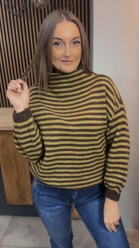 Półgolf w paski Made in Italy